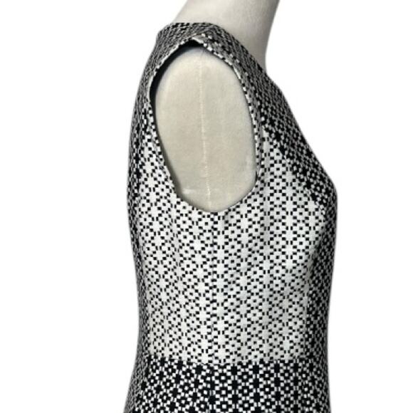 J. Crew Dress Sheath Textured Jacquard Sleeveless Black Cream Women’s Size 8 - Picture 8 of 13